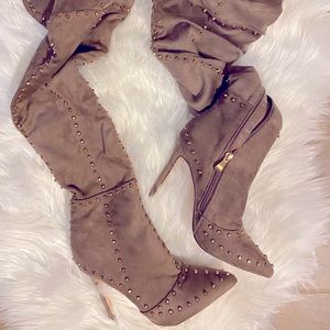 Studded over the thigh boot. Size 8